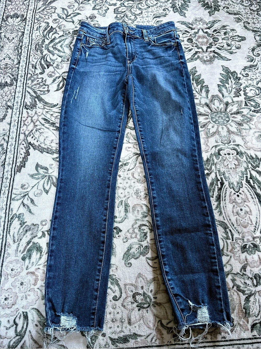 Paige Verdugo Ankle Distressed Blue Jeans Waist 27